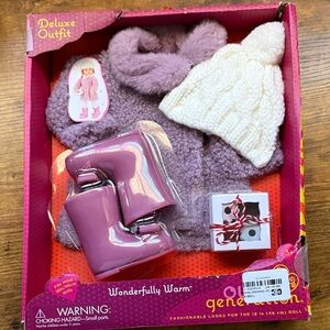 Deluxe Cozy Doll Outfit - Purple and White